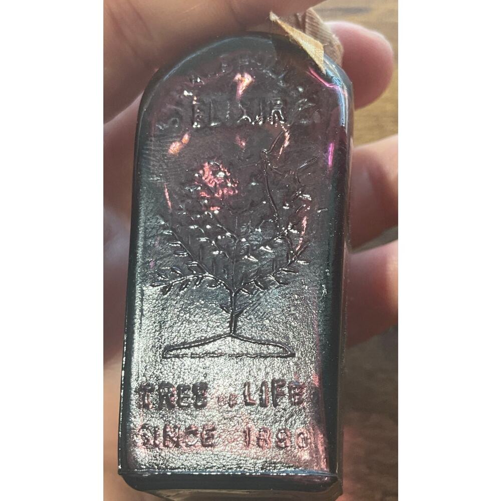 VTG Amethyst Staubhullers Elixir Glass Bottle Tree of Life Health and Vitality